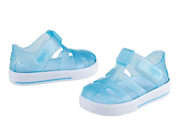 Igor Star Velcro Jelly Sandals Light Blue Igor Jelly Shoes