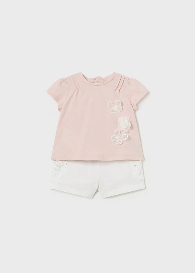 Mayoral Baby Girls Newborn 2 Piece Set Shorts & T-shirt Summer Outfit | New Season | SALE
