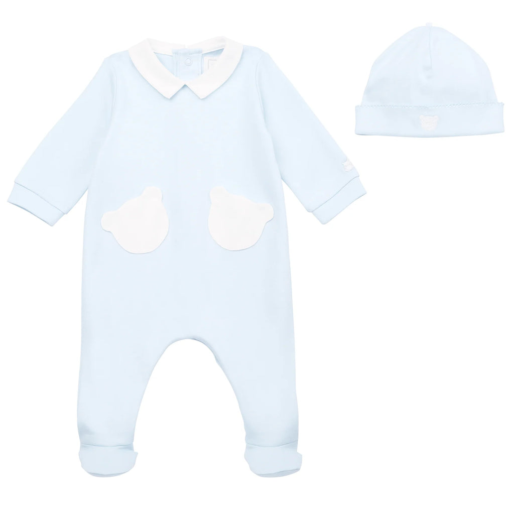 Emile et Rose Henry Blue Baby Boys Babygrow and Hat Gift Set | New In