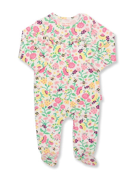 Kite Clothing Baby Girls Love Nature Pink & Yellow Sleepsuit | SALE