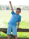 Kite Clothing Boys Blue Stripy Corfe Shorts | New Season | Sale