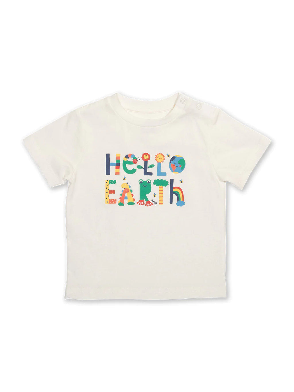 Kite Clothing Children's White Hello Earth Short Sleeved Top | New Season | sale