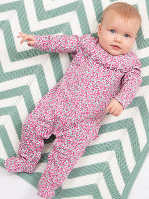 Kite Clothing Baby Girls Pink Sweet Ditsy Sleepsuit | New Season