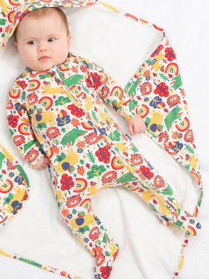 Kite Clothing Huggly Baby Sleepsuit Colourful Unisex Pattern | New Season