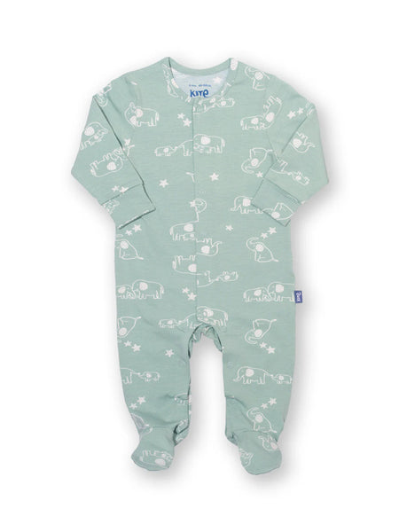 Kite Clothing Ele and Me Baby Sleepsuit Elephant Sage Green Unisex Baby  | New Season