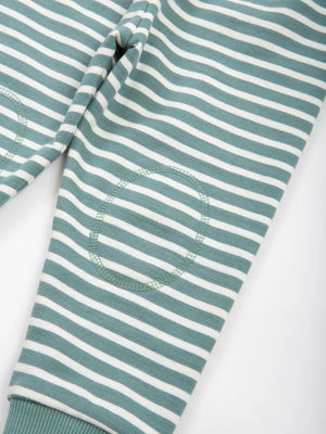 Kite Clothing Stripy Sage Green and White Joggers | New Season