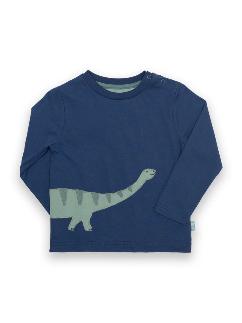 Kite Clothing Boys Navy Dippy Dino Long Sleeved T-shirt | SALE