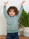 Kite Clothing Dippy Dino Sweatshirt Green Stripy Boys Dinosaur