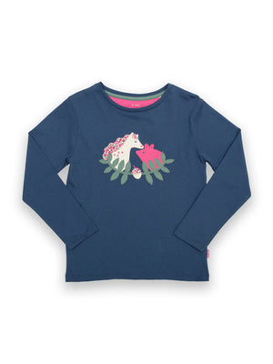 Kite Clothing Girls Navy Long Sleeved Pig Pannage T-shirt | SALE