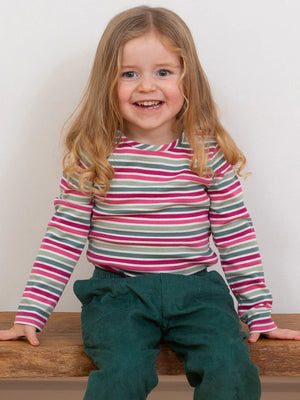 Kite Girls Long Sleeved Berry Blush Striped Top | New Season