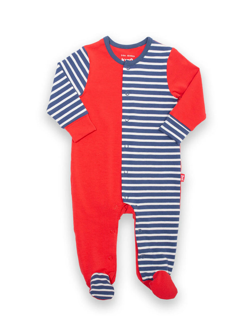 Kite Clothing Baby Hotchpotch Red and Navy Striped Sleepsuit | New In