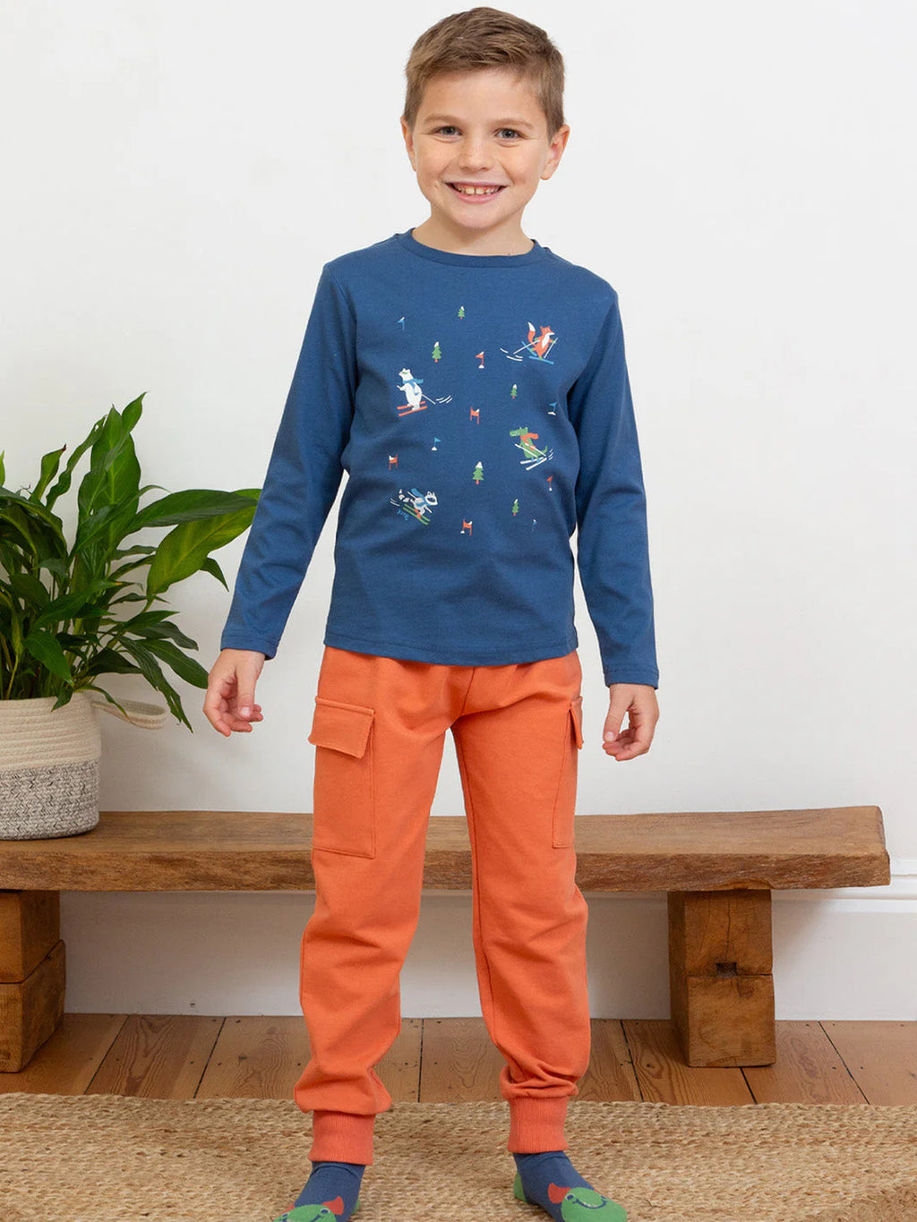 Kite Clothing Boys Navy Snow Run Long Sleeved T-shirt | New In