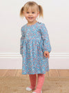 Kite Clothing Girls Winter Woodland Long Sleeved Blue Floral Dress | SALE