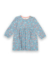 Kite Clothing Girls Winter Woodland Long Sleeved Blue Floral Dress | SALE