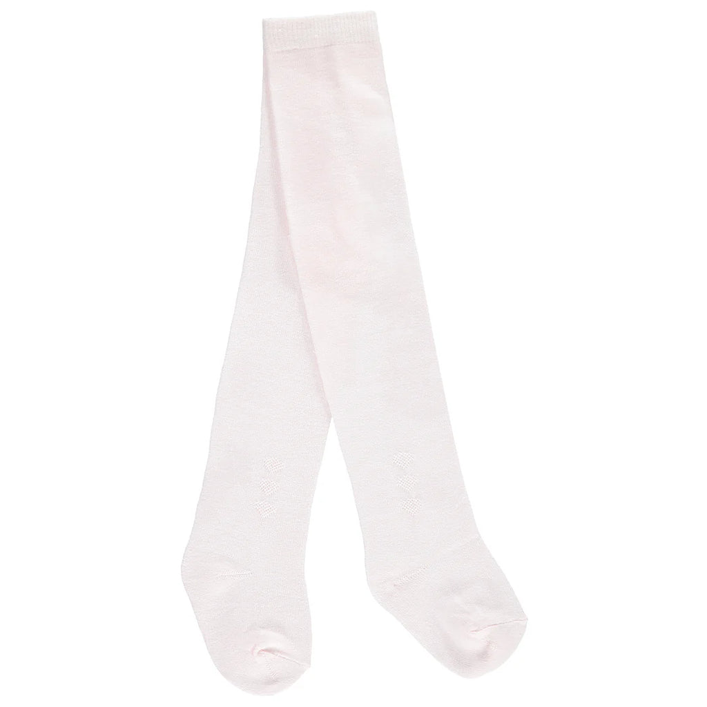 Emile et Rose Baby Girls Pink and White Tights