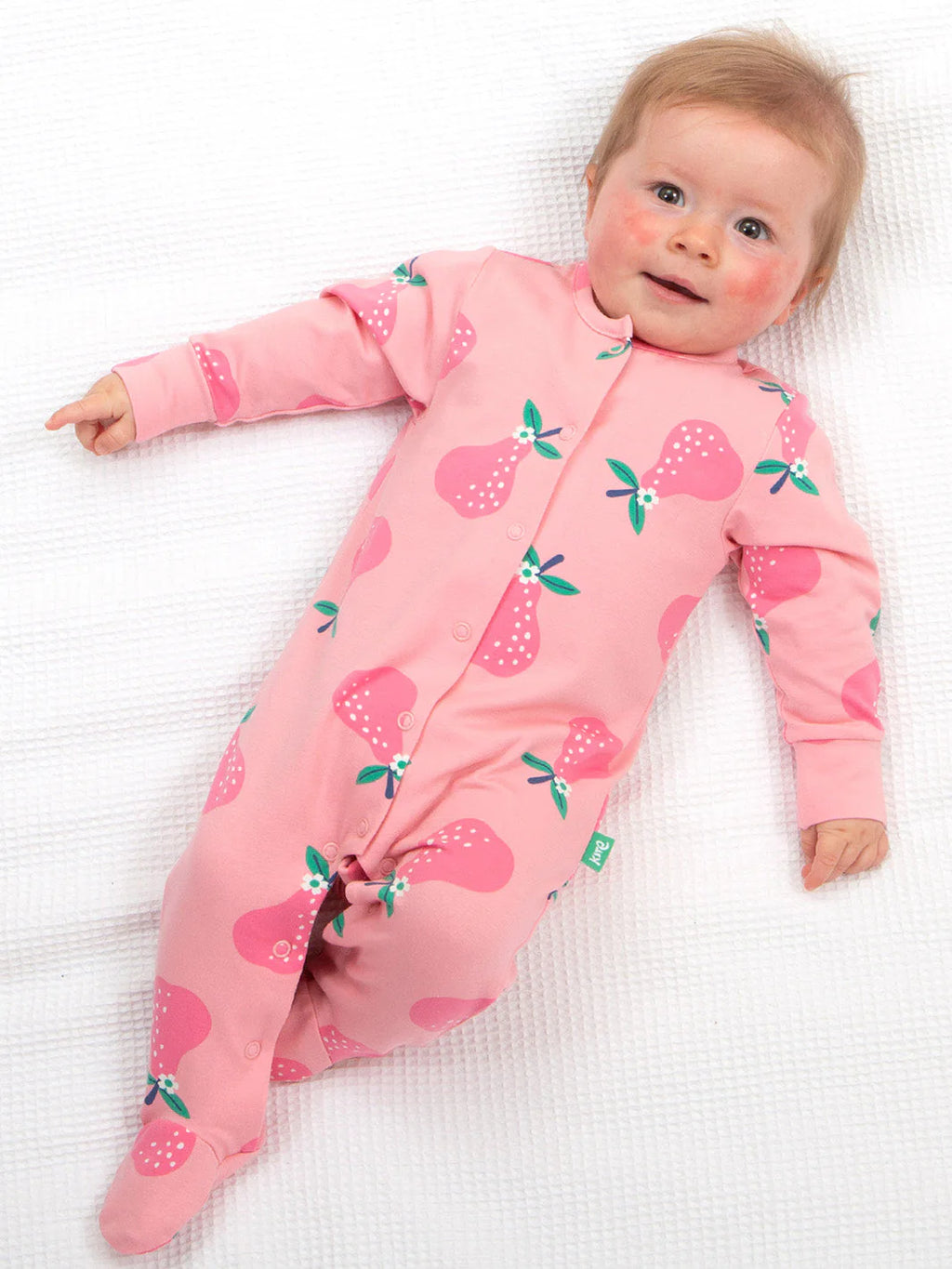 Kite Clothing Baby Girls Pear-fect Pink Sleepsuit