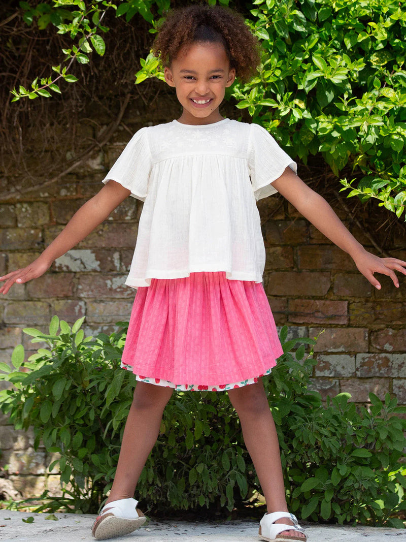 Kite Clothing Girls Raspberry Pink Reversible Skirt