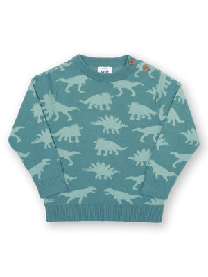 Kite Clothing Boys Dinosaur Knitted Jumper Sage Green