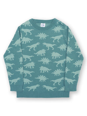 Kite Clothing Boys Dinosaur Knitted Jumper Sage Green