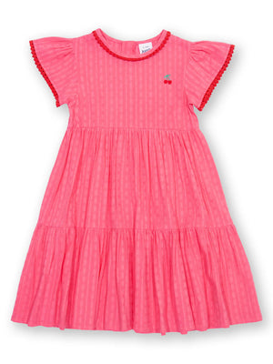 Kite Clothing Girls Pink Waterfall Cherry Embroidery Dress