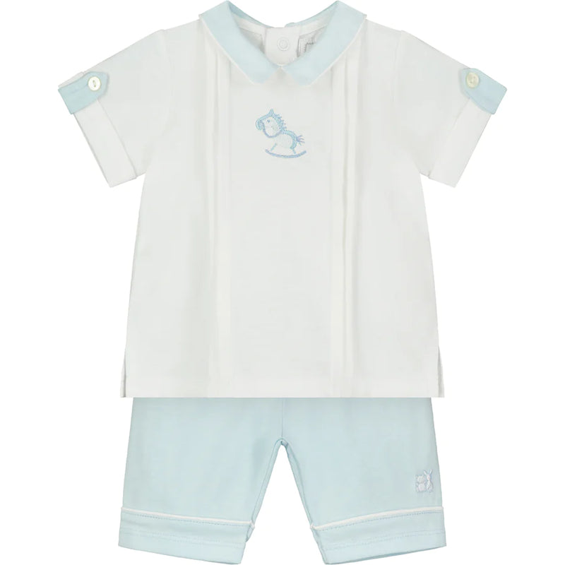 Emile et Rose Flint Rocking Horse Two Piece T-shirt & Shorts Boys Set | SALE