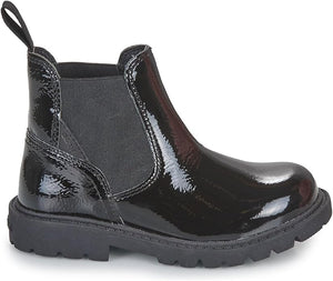 Geox Girls J Shaylax Black Ankle Boots Patent School Boots | Back To School