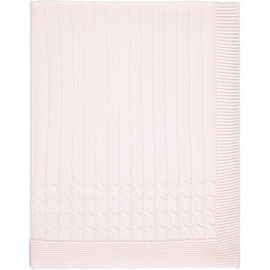 Emile Et Rose Pale Pink Knitted Baby Blanket