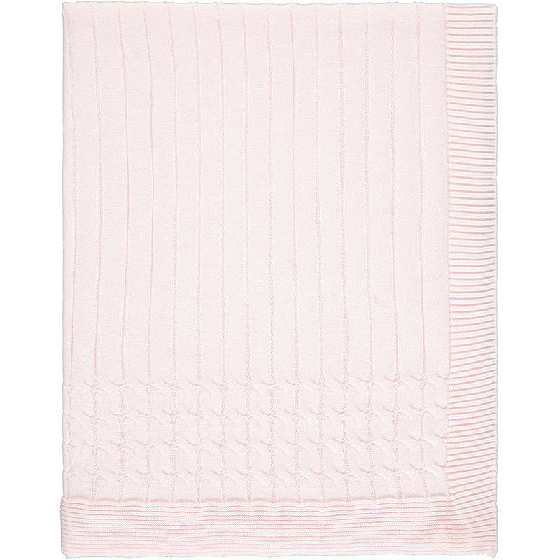 Emile Et Rose Pale Pink Knitted Baby Blanket