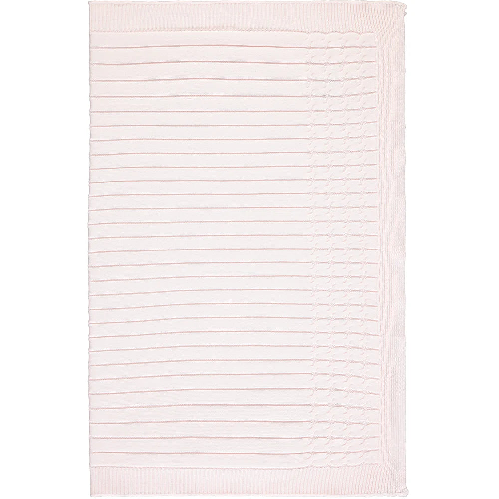 Emile Et Rose Pale Pink Knitted Baby Blanket