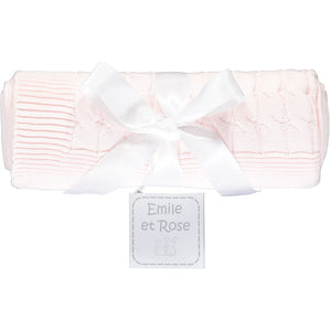 Emile Et Rose Pale Pink Knitted Baby Blanket