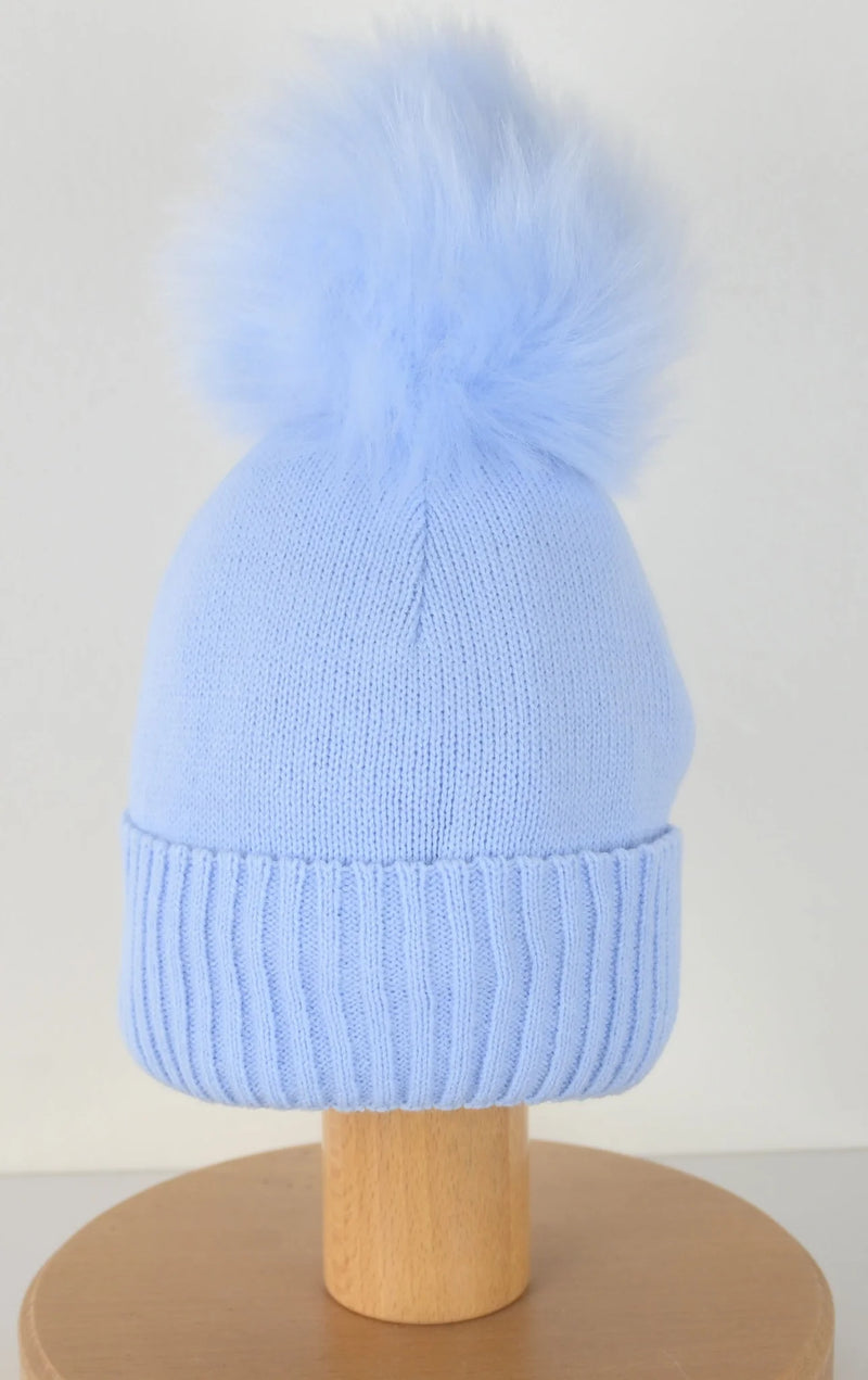 Pex Baby Boys Pom Pom Woolly Bobble Knitted Baby Hat