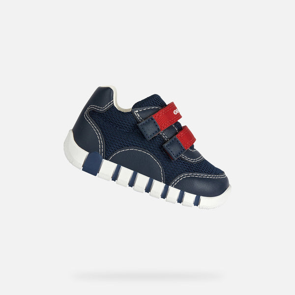 Geox Toddler Navy Iupidoo Sneakers with Straps Boys Trainers | Sale