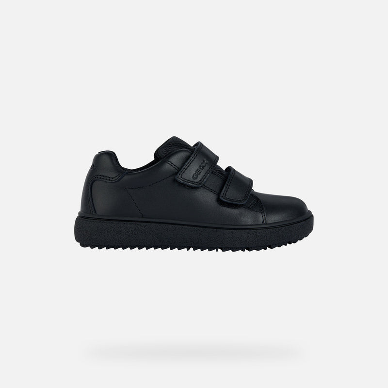 Geox Boys Black Velcro School Shoes Thelven