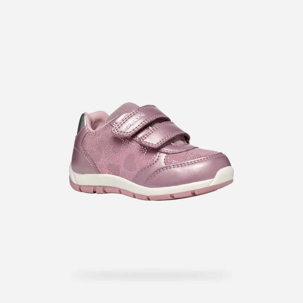 Geox Heria Baby Girls Pink Trainers Heart Velcro