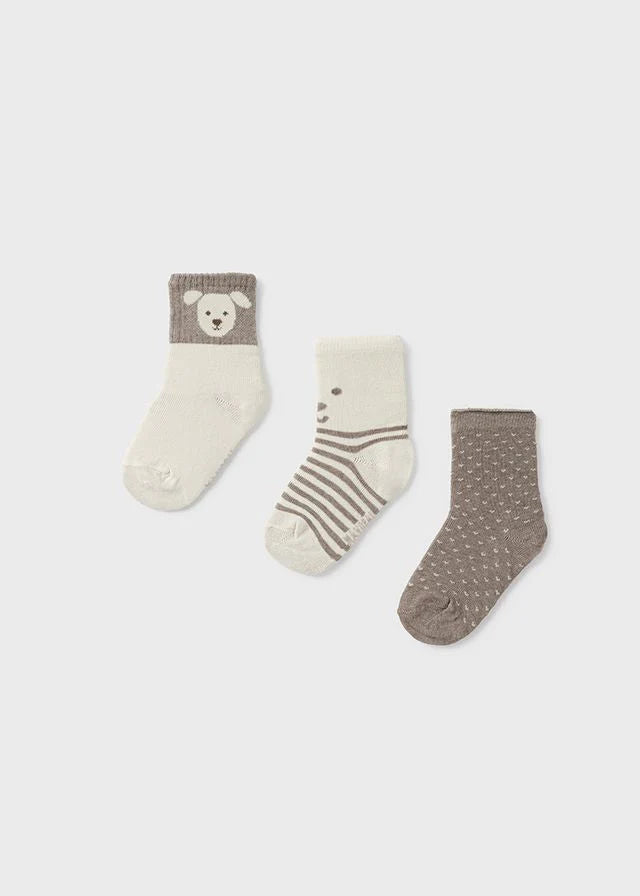 Mayoral Baby Boy's 3 Pack Puppy Beige Socks | New In