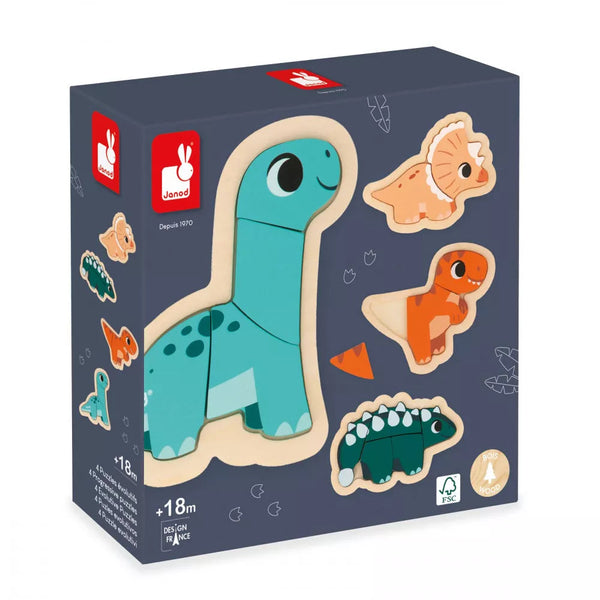 Janod Kids Dino 4 Progressive Puzzles