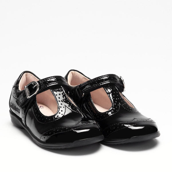 Lelli Kelly Jennette Black Patent T-Bar Velcro School Shoes