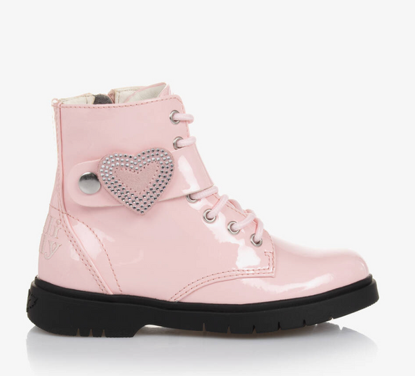 Lelli Kelly Pink Patent Winter Boots Diamante Stella Heart Girls | Lelli Kelly Sale