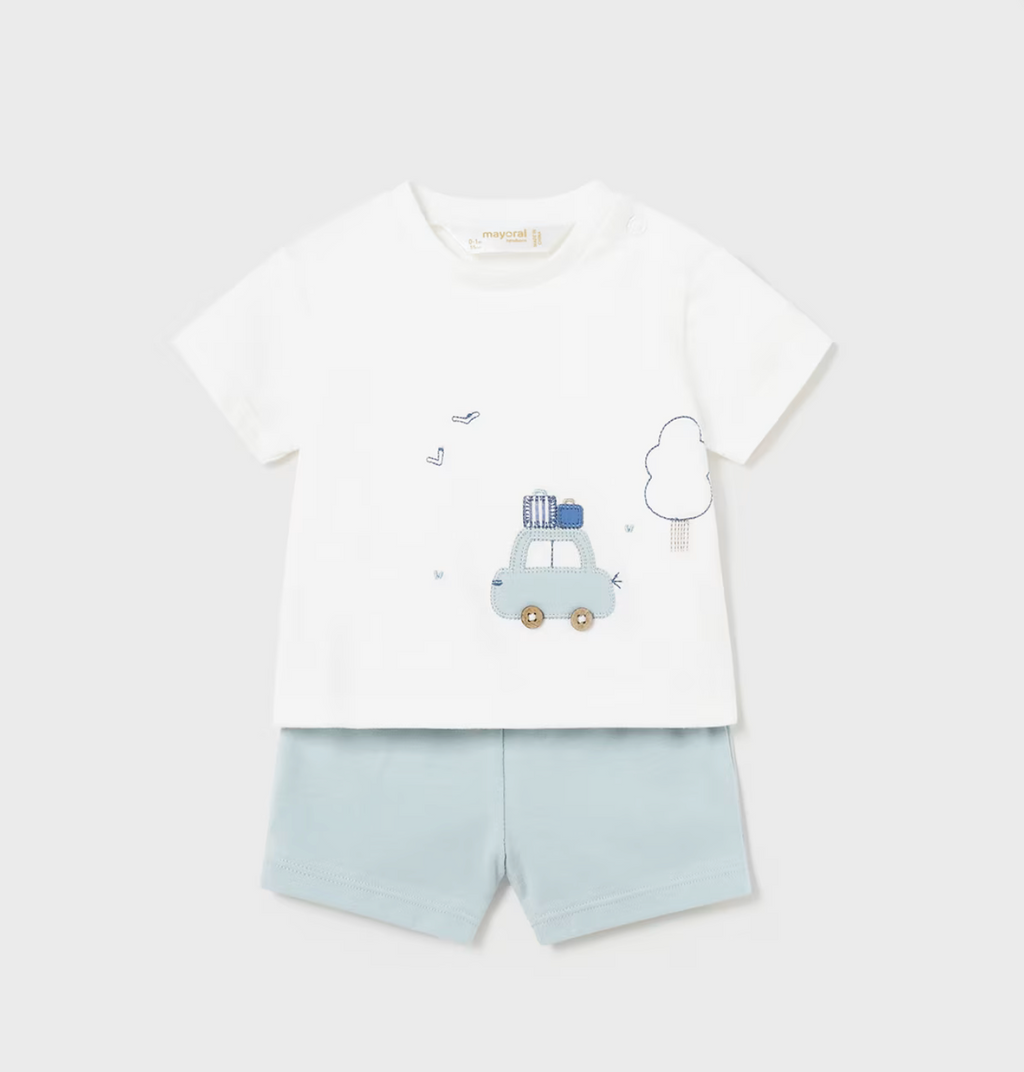 Mayoral Baby Boys 2 Piece Outfit Set Blue Shorts & T-shirt | New Season | SALE
