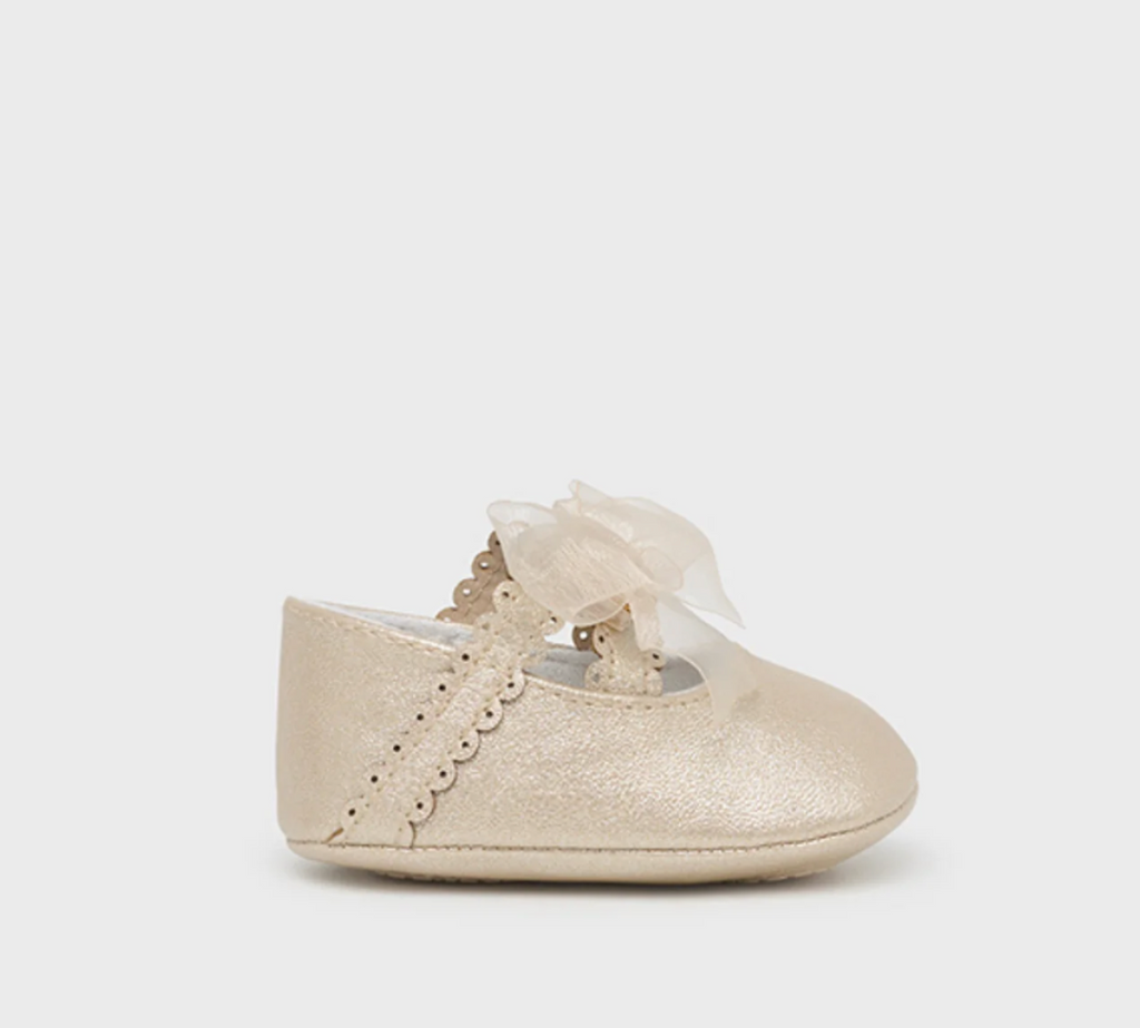 Mayoral Baby Girls Soft Mary Jane Pram Shoes - Champagne Gold (9791)