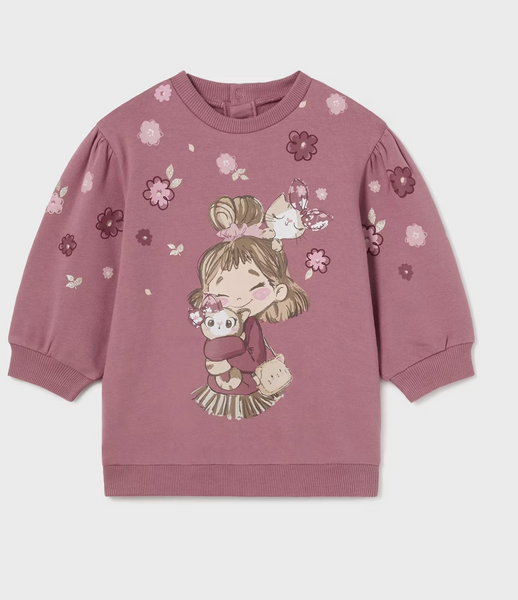 Mayoral Girls Print Jumper Dress Blush Pink | SALE