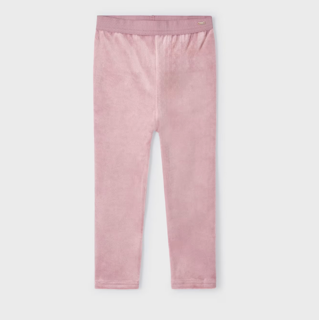 Mayoral Girls Blush Pink Velvet Leggings | New In