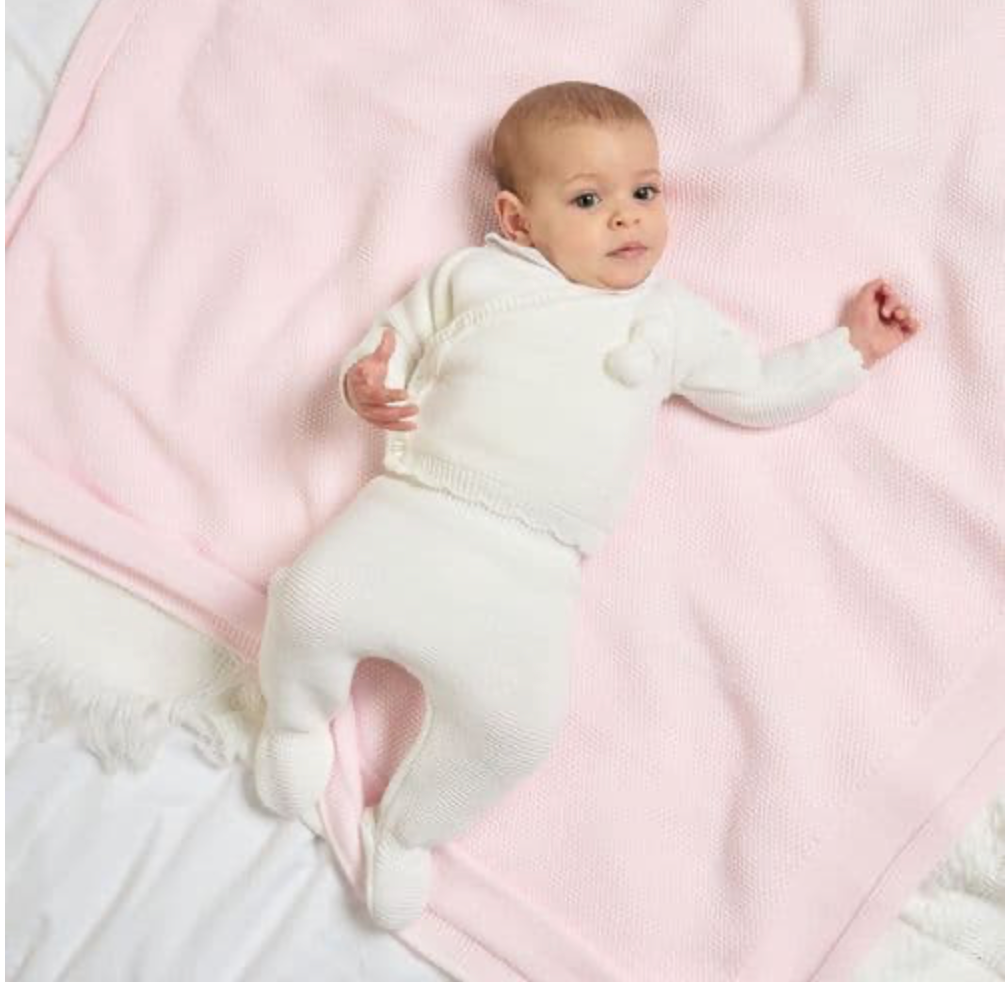 Dandelion Baby White Knitted Wrap Cardigan and Leggings Outfit Set