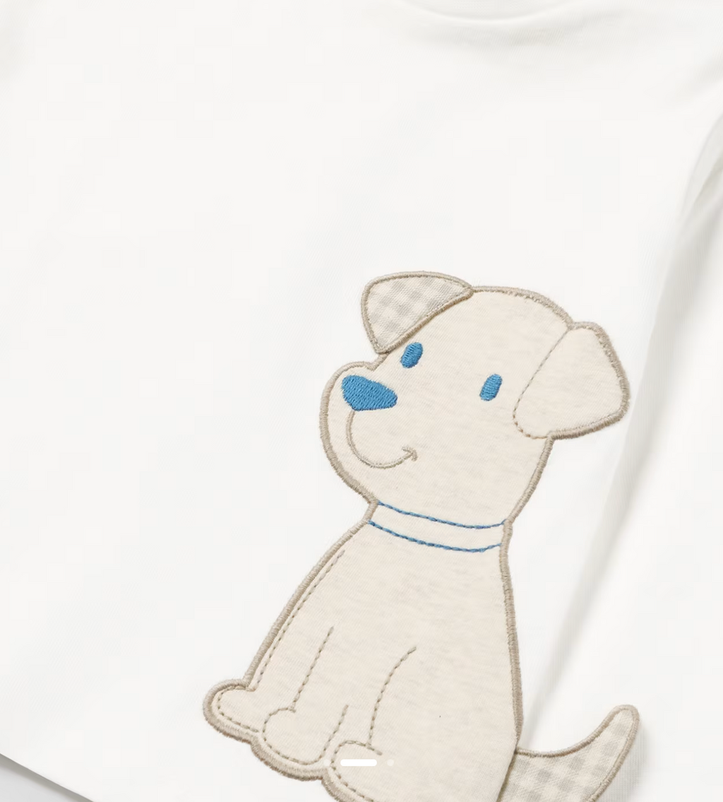 Mayoral Baby Boys Interactive Puppy Cream T-shirt Long Sleeved | New In