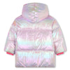 Billieblush Girls Pink Iridescent Sequin Puffa Coat | New Season