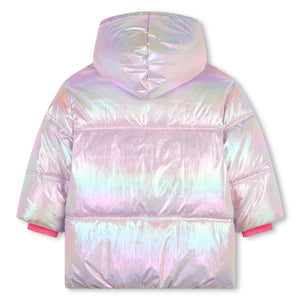 Billieblush Girls Pink Iridescent Sequin Puffa Coat | New Season