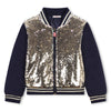 Billieblush Girls Navy & Gold Reversible Sequin Zip-Up Jacket | New Season