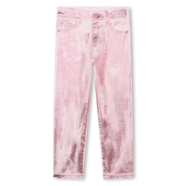 Billieblush Girls Pink Metallic Mom Style Jeans | New Season