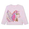 Billieblush Girls Pink Cotton Pegasus Unicorn Long Sleeved | New Season