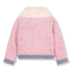 Billieblush Girls Pink Bouclé Tweed Jacket | New Season